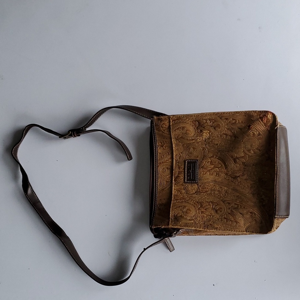 Relic Vegan Leather embossed Paisley Crossbody Shoulder bag